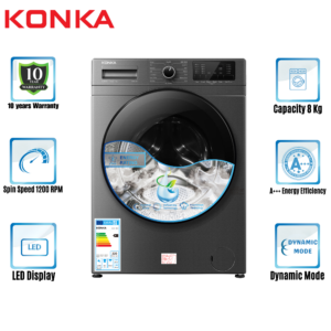 KONKA 8 KG Washing Machine KG80-12B13 Front Loading Inverter
